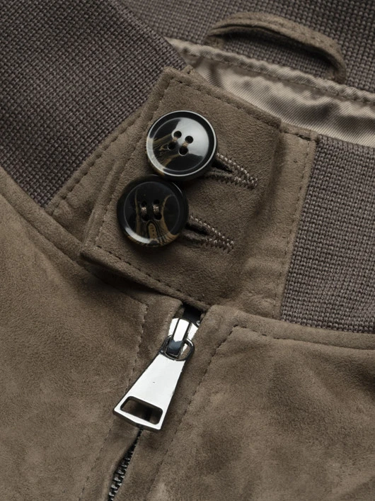 Blouson Cuir Uni Taupe Capel Grande Taille 5 Blouson Cuir Uni Taupe Capel Grande Taille – Image 3