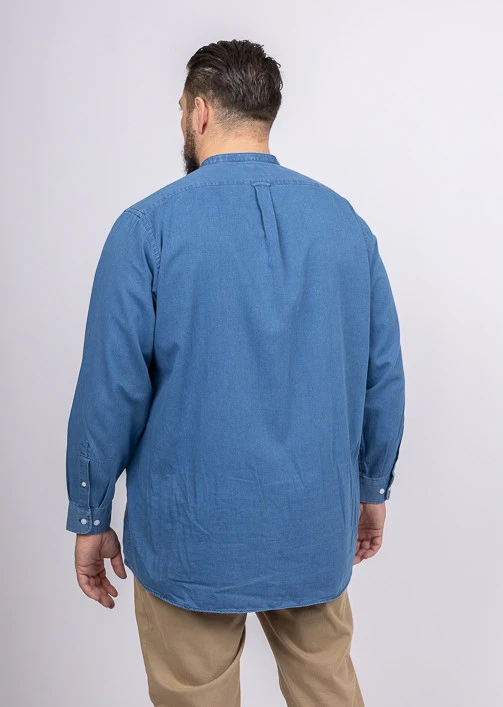 Chemise Denim Col Mao Capel Grande Taille 4 Chemise Denim Col Mao Capel Grande Taille – Image 2