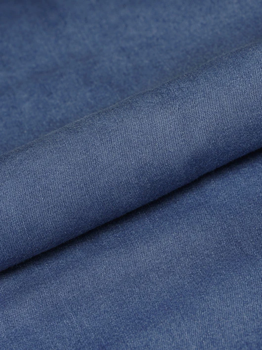 Chemise Denim Col Mao Capel Grande Taille 6 Chemise Denim Col Mao Capel Grande Taille – Image 4