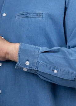 Chemise Denim Col Mao Capel Grande Taille 14 Chemise Denim Col Mao Capel Grande Taille -Capel Boutique chemise col mao capel grande taille 5