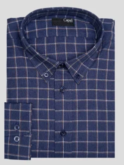 Chemise Ralph Carreaux Marine Capel Grande Taille