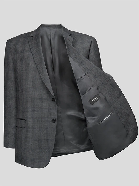 Costume Prince De Galles Privé Anthracite Grande Taille 5 Costume Prince De Galles Privé Anthracite Grande Taille – Image 3