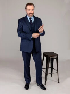 Costume Séparable 3 Pcs Super 120's Marine Capel Grande Taille