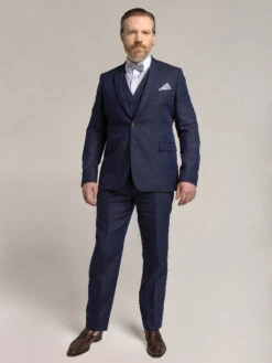 Costume Séparable 3 Pcs 100% Lin Marine Capel Grande Taille