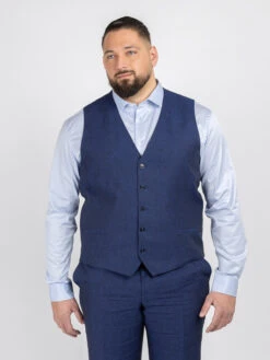 Gilet Bleu En Lin Capel Grande Taille