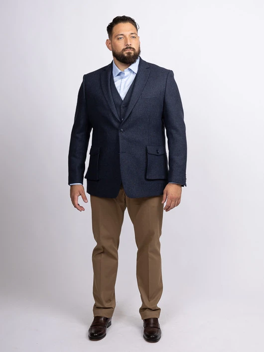 Gilet Chevrons Marine Capel Grande Taille 4 Gilet Chevrons Marine Capel Grande Taille – Image 2