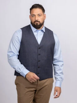 Gilet Natté Marine Capel Grande Taille