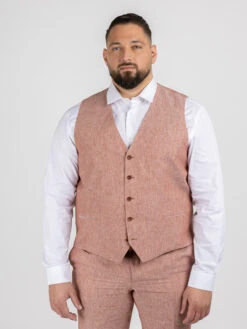 Gilet Terracotta En Lin Capel Grande Taille