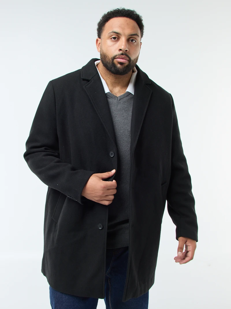 Capel Boutique -Capel Boutique manteau en lainage a col tailleur noir dpt52 1 hd1