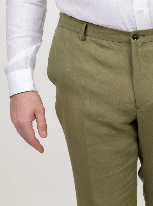Pantalon En Lin Kaki Elastique Capel Grande Taille 4 Pantalon En Lin Kaki Elastique Capel Grande Taille – Image 2