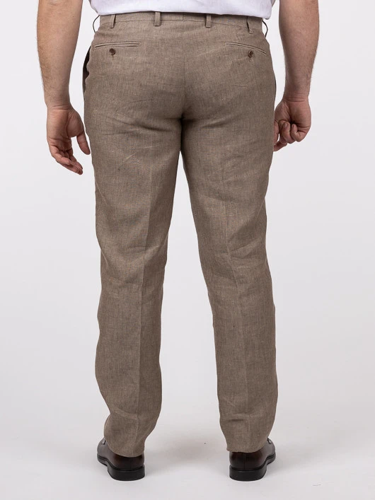 Pantalon En Lin Marron Glacé Capel Grande Taille 7 Pantalon En Lin Marron Glacé Capel Grande Taille – Image 5