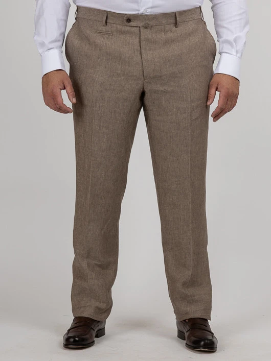 Pantalon En Lin Marron Glacé Capel Grande Taille 3 Pantalon En Lin Marron Glacé Capel Grande Taille