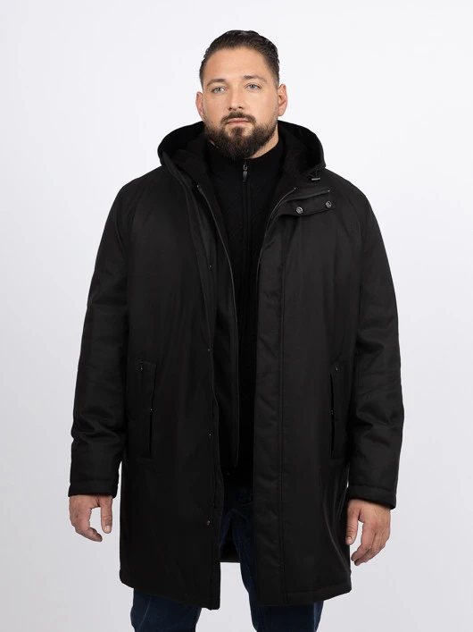 Parka Noire Avec Parmenture Capel Grande Taille 6 Parka Noire Avec Parmenture Capel Grande Taille – Image 4