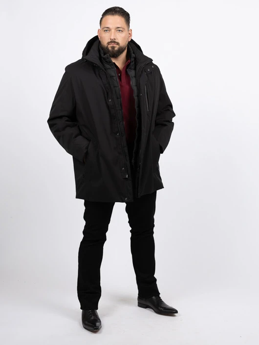 Parka Noire Ville Bugatti Grande Taille 4 Parka Noire Ville Bugatti Grande Taille – Image 2