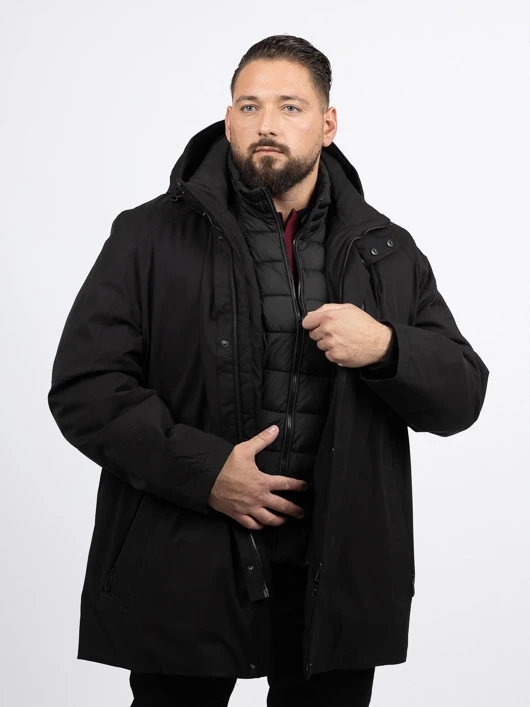 Parka Noire Ville Bugatti Grande Taille 5 Parka Noire Ville Bugatti Grande Taille – Image 3