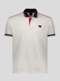 Paul&Shark Polo Blanc Logo Paul & Shark Grande Taille
