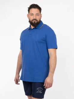 Paul&Shark Polo Bleu Contraste Au Col Paul & Shark Grande Taille