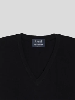 Pull Cachemire Col V Enzo Noir Capel Grande Taille -Capel Boutique pull cachemire col v capel grandes tailles 2