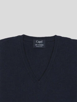 Pull Cachemire Enzo Col V Marine Capel Grande Taille -Capel Boutique pull cachemire enzo col v navy capel grande taille 2