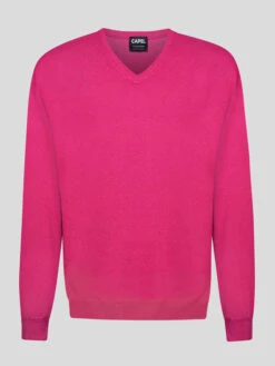 Pull Cachemire Enzo V Framboise Capel Grande Taille