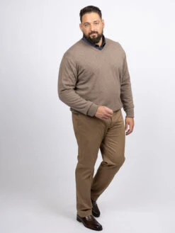 Pull Cachemire Enzo V Marron Glace Capel Grande Taille -Capel Boutique pull cachemire enzo v marron glace capel grande taille 3