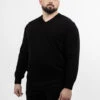 Pull Cachemire Enzo V Noir Glace Capel Grande Taille