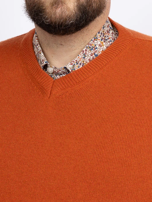 Pull Como Col V Orange Capel Grande Taille 5 Pull Como Col V Orange Capel Grande Taille – Image 3
