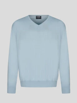 Pull Coton Bleu Col V Como Capel Grande Taille