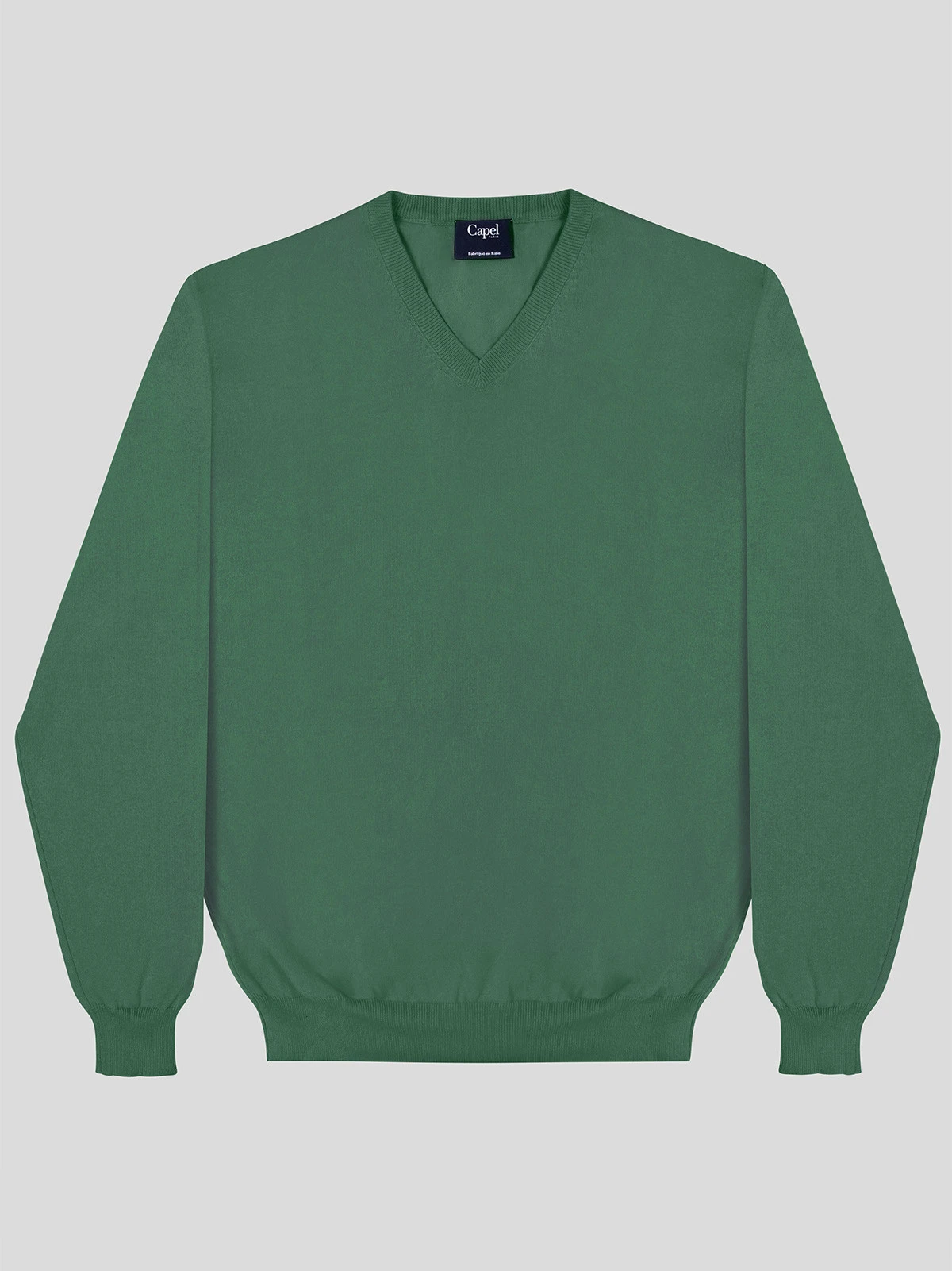 Pull Coton Col V Como Vert Capel Grande Taille 4 Pull Coton Col V Como Vert Capel Grande Taille – Image 2
