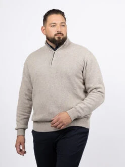 Pull Lino Camionneur Beige Capel Grande Taille