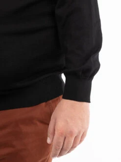 Pull Mérinos Pietro Col Cheminée Noir Capel Grande Taille -Capel Boutique pull merinos cheminee capel grandes tailles 9
