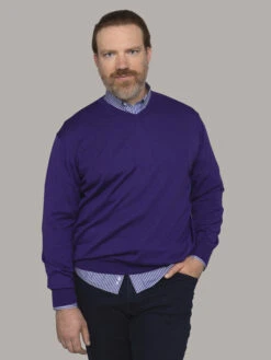 Pull Mérinos Como Col V Violet Capel Grande Taille -Capel Boutique pull merinos como col v violet capel grande taille 3