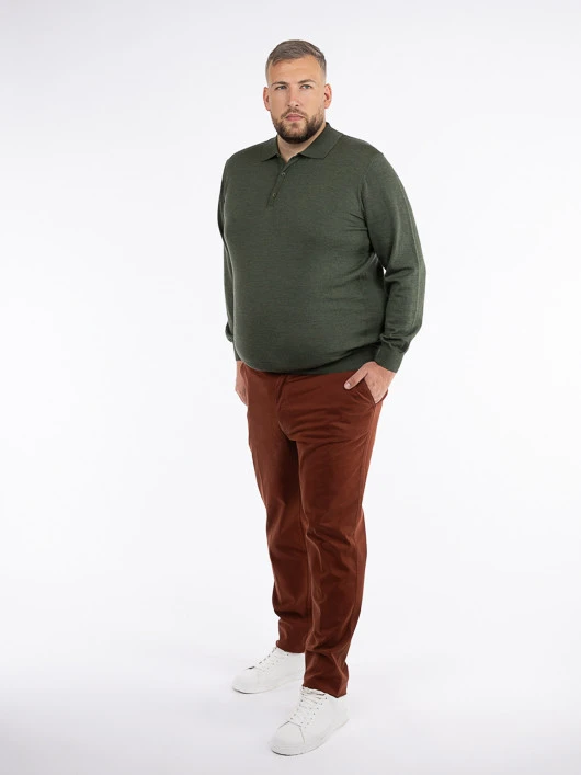 Pull Col Polo Paolo Kaki Capel Grande Taille 5 Pull Col Polo Paolo Kaki Capel Grande Taille – Image 3