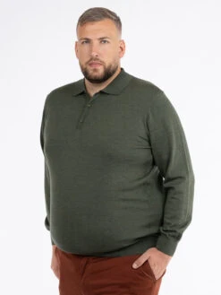 Pull Col Polo Paolo Kaki Capel Grande Taille