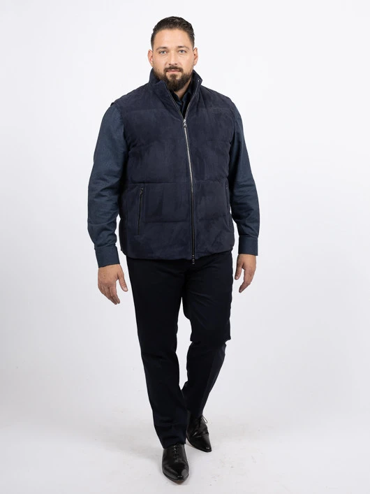 Paul&Shark Sans Manches Cuir Velours Paul & Shark Grande Taille 5 Paul&Shark Sans Manches Cuir Velours Paul & Shark Grande Taille – Image 3