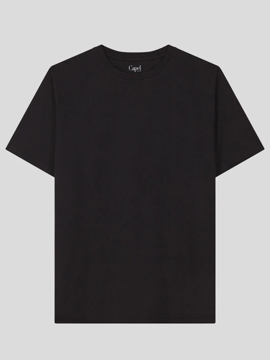 Tee-shirt Louis Col Rond Noir Capel Grande Taille 5 Tee-shirt Louis Col Rond Noir Capel Grande Taille – Image 3