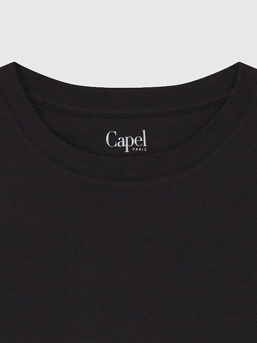Tee-shirt Louis Col Rond Noir Capel Grande Taille 6 Tee-shirt Louis Col Rond Noir Capel Grande Taille – Image 4