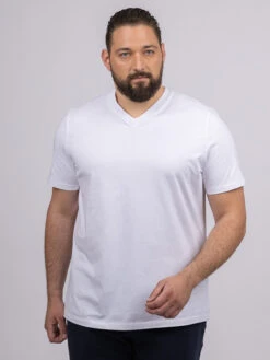 Tee-shirt Louis Col V Blanc Capel Grande Taille
