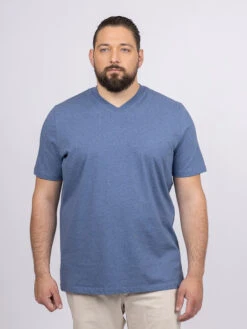 Tee-shirt Louis Col V Indigo Capel Grande Taille