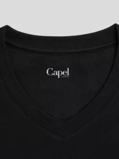 T-shirt Louis Col V Noir Capel Grande Taille