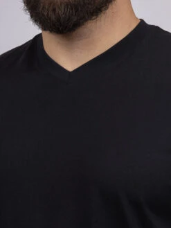 T-shirt Louis Col V Noir Capel Grande Taille -Capel Boutique tee shirt mc col v uni capel 3